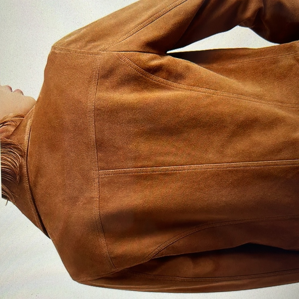 Gerard Darel Suede Moto Jacket Size 10 - Picture 3 of 7
